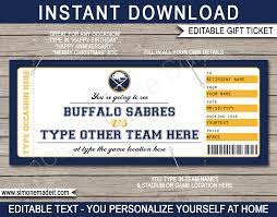 buffalo sabres game ticket gift voucher