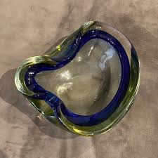Green Sommerso Murano Glass Ashtray By