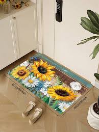 1pc sunflower printing kitchen mat