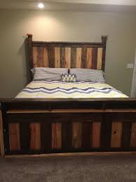 two toned pallet king size bed frame