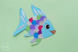 paper rainbow fish craft free template