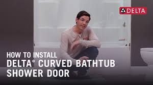 delta curved bathtub shower door