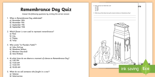 How much do you know about world war one? Remembrance Day Quick Quiz For Kids Ks1
