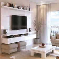 Manhattan Comfort City Mdf Floating Theater Center White