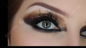 some gold and black eye makeup