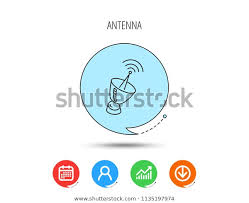 Antenna Icon Sputnik Satellite Sign Radio Stock Vector