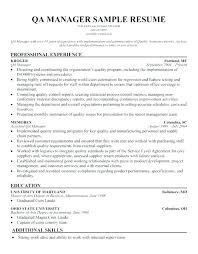 Software Quality Assurance Resume Quality Assurance Resume Example