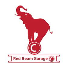 red beam garage by parking fll