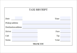Yellow Cab Taxi Receipt Template