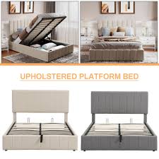 Upholstered Platform Bed W Underneath