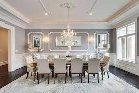 Gallery featuring images of 22 elegant dining rooms with upholstered chairs, showcasing the range of styles and configurations available. 25 Formal Dining Room Ideas Design Photos Luxury Dining Room Dining Room Wainscoting Farmhouse Dining Room