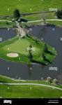 aerial view above Rooster Run Golf course Petaluma California ...
