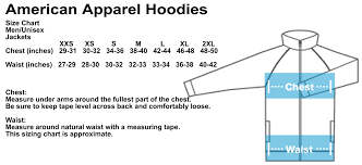 Credible American Apparel Unisex Hoodie Size Chart American