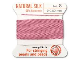 Griffin Bead Cord 100 Silk No 8 0 80mm Dark Pink