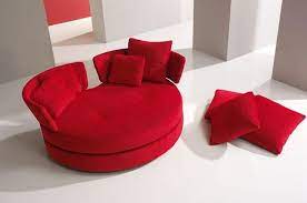 Red Round Sofa Modern Interior Design