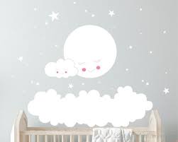 Moon Clouds And Stars Wall Decal