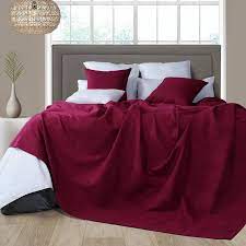 cotton throw for king size bed wine