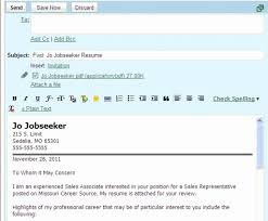 Email With Resume And Cover Letter Under Fontanacountryinn Com