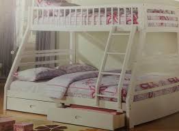 white bunk beds with queen on bottom