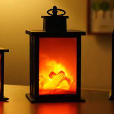 Battery Powered Table Fireplace Lantern