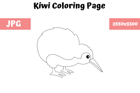 Through this video you can learn easy way to draw a kiwi. Coloring Page For Kids Kiwi Graphic By Mybeautifulfiles Creative Fabrica
