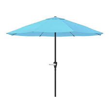 patio umbrella with easy crank blue