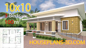 house design 10x10 with 3 bedrooms full