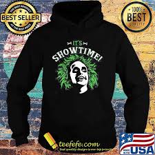 This hoodie recreates beetlejuice's striped suit and it has a hood that zips up over your head, turning your face into his face. It S Showtime Beetlejuice Silhouette Shirt Teefefe