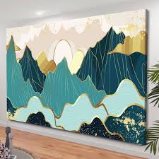 Gold Mountain Wall Art Canvas Print