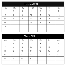 These free february calendars are.pdf files that download and print on almost any printer. February And March 2021 Calendar Printable Free