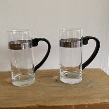 John Lewis Glass Latte Mugs X 2 Black