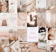 Beige Cream Aesthetic Wall Collage Kit