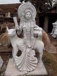 White Hindu Concrete Maa La Statue