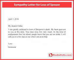 sle sympathy letter for loss of spouse