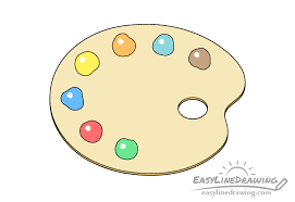 How To Draw A Paint Palette Step By