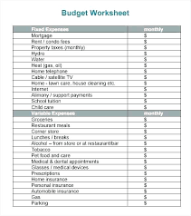 Template Basic Home Budget Simple Excel Worksheet Forms Free