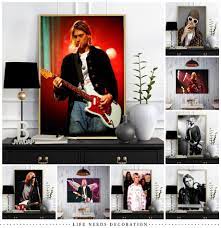 Kurt Cobain – groupe de musique Rock, chanteur de musique, affiche murale et  imprimés, peinture sur toile pour décoration de maison | AliExpress