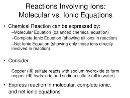Molecular Vs Ionic Equations