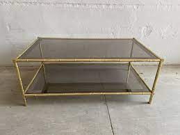 French Faux Bamboo Mirrored Brass