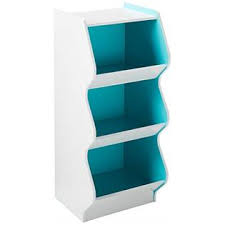 Take this one for example: Iris Usa Inc Iris 3 Tier Curved Edge Storage Shelf White And Blue