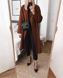 Brown Coat Outfit Idea Fashion