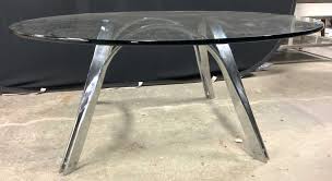 Mcm Chrome Base Glass Top Coffee Table