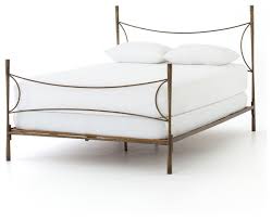 hammered iron queen bed frame