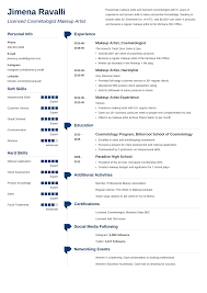 makeup artist resume sle for 2024