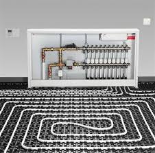 hydronic underfloor heating system at