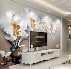 3d look orchid fl with pebble wallpaper mural