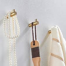 Set Of 4 Brushed Brass Wall Hooks