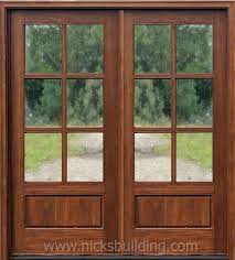 Mahogany Patio Doors 6 Lite French