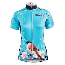 Paladin Spring Bird Womens Blue Short Sleeve Cycling Jersey