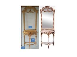 Console Table And Gilded Mirror Set